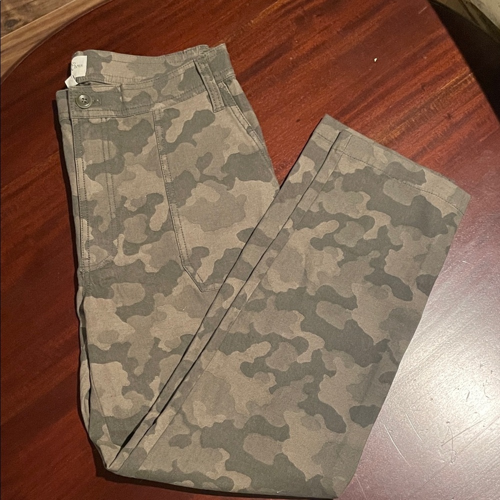 J.Crew Camo Pants Mid Rise Stretch Denim Size 27 NWT